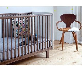 Rhea Crib White/Walnut - Oeuf NYC